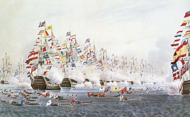 unknow artist Flottparad in Portsmouth the 23 Jun 1814 to remembrance of one besok of the presussiske king ochh the Russian emperor oil painting picture